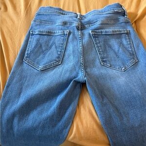 MOTHER Blue Straight Leg Jeans